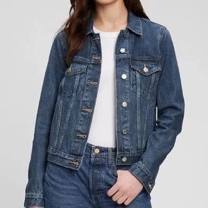 GAP-Distressed Relaxed Denim Boho Jean Jacket-Size Small